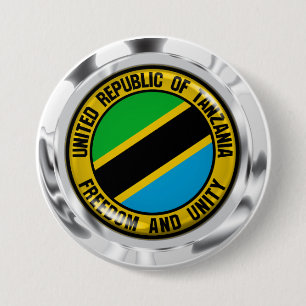 Chapa Redonda De 7 Cm El emblema de la Ronda Tanzania