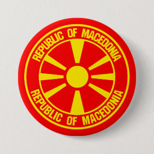Chapa Redonda De 7 Cm El emblema de Macedonia redonda