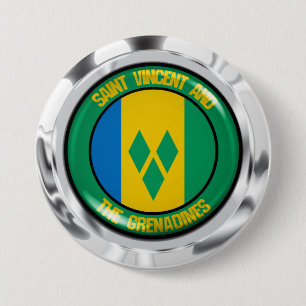 Chapa Redonda De 7 Cm El emblema de San Vicente y las Granadinas