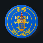 Chapa Redonda De 7 Cm El Emblema redondo de Tallinn<br><div class="desc">El Emblema redondo de Tallinn</div>