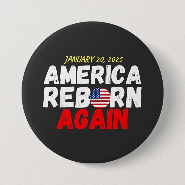 Chapa Redonda De 7 Cm El estadounidense Maga renace de nuevo como presid (Anverso)