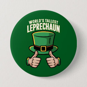 Chapa Redonda De 7 Cm El Leprechaun Más Alto del Mundo Humor Irlandés Di