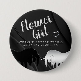 Chapa Redonda De 7 Cm El místico Boda Unicornio (Niña Flor)