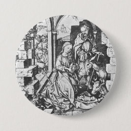 Chapa Redonda De 7 Cm El nacimiento de Jesús (por Martin Schongauer)