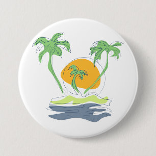 Chapa Redonda De 7 Cm El paisaje de las playas de las islas tropicales. 