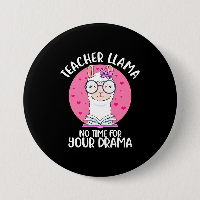 Chapa Redonda De 7 Cm El profesor Llama (Anverso)