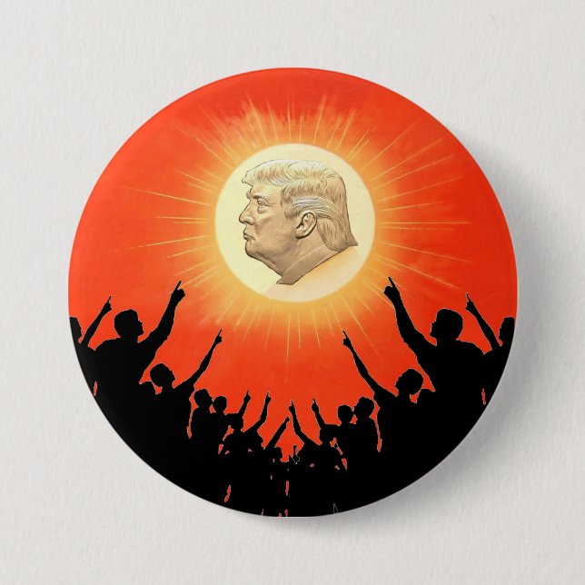 Chapa Redonda De 7 Cm El Rey Sol Donald Trump (Anverso)