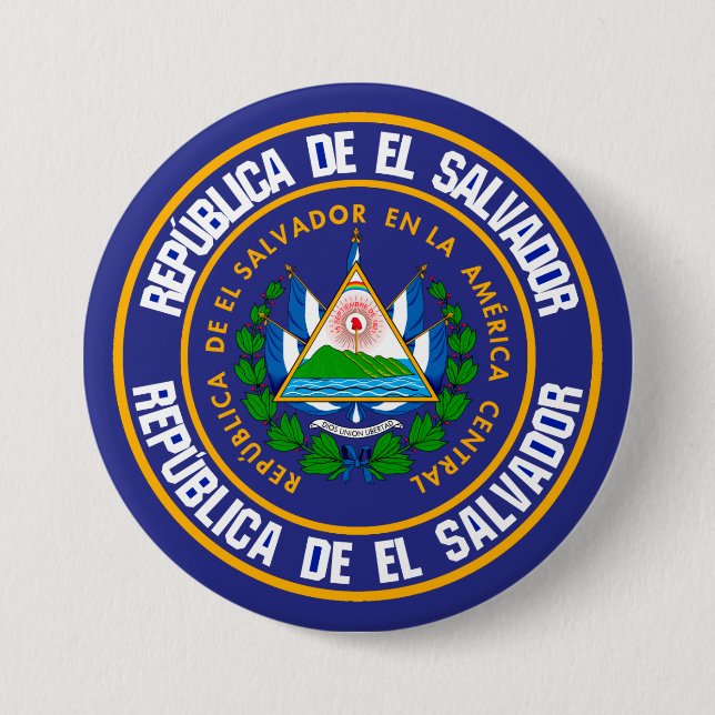 Chapa Redonda De 7 Cm El Salvador, embrollo (Anverso)