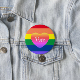 Chapa Redonda De 7 Cm Elección Orgullo gay Bandera arco iris LGBTQ