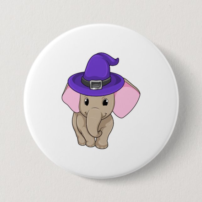 Chapa Redonda De 7 Cm Elefante como asistente (Anverso)