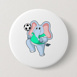 Chapa Redonda De 7 Cm Elefante como jugador de fútbol con Soccer.PNG