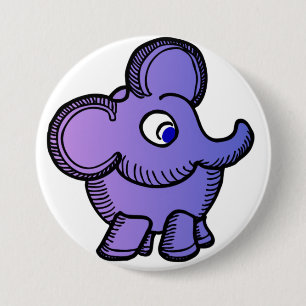 Chapa Redonda De 7 Cm Elefante púrpura