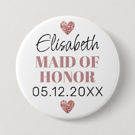 Chapa Redonda De 7 Cm Élégant et Simple Pour Demoiselle D'Honneur