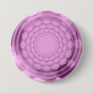 Chapa Redonda De 7 Cm Elegante Corona Violeta Chakra Zen Yoga Espiritual