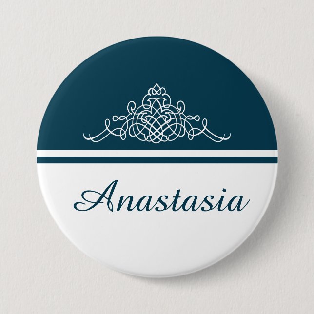 Chapa Redonda De 7 Cm Elegante diseño floral (Anverso)