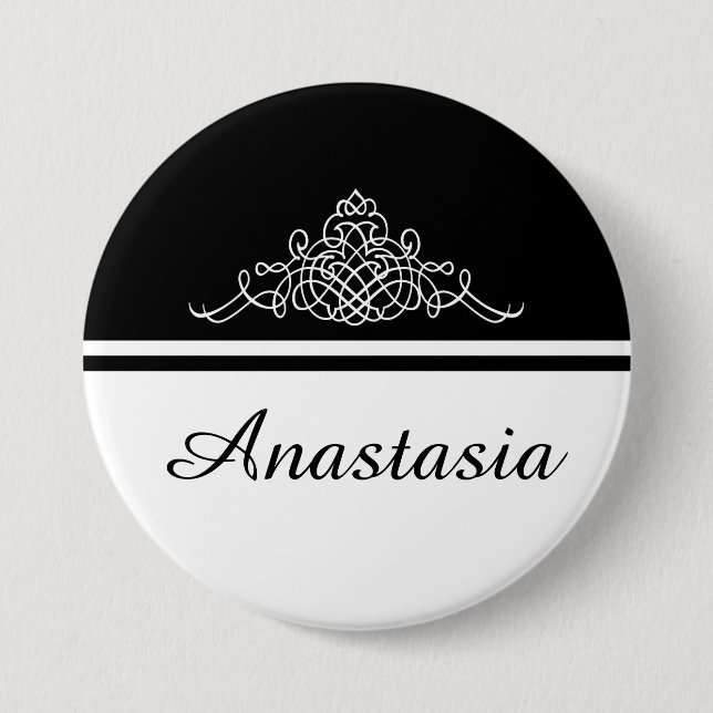 Chapa Redonda De 7 Cm Elegante diseño floral (Anverso)