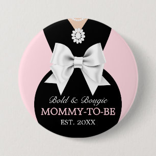Chapa Redonda De 7 Cm Elegante Glam Pink Baby & Co Tiffany Baby Shower