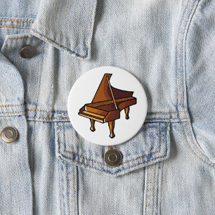 Chapa Redonda De 7 Cm Elegante Grand Piano Music Avers Design