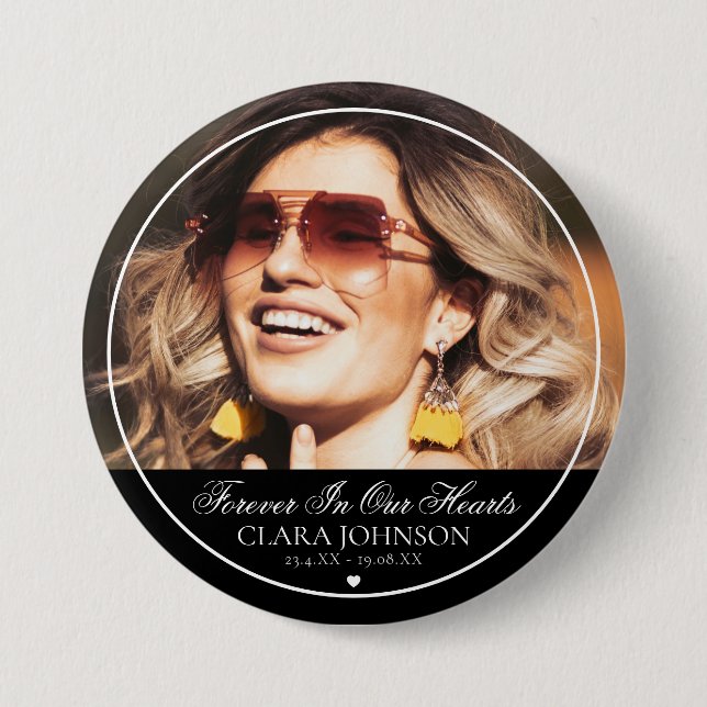 Chapa Redonda De 7 Cm Elegante para siempre en nuestra foto conmemorativ (Anverso)