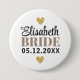 Chapa Redonda De 7 Cm Elegante Purpurina moderno Corazón Personalizado F