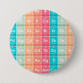 Chapa Redonda De 7 Cm Elementos del patrón colorido de tabla periódica