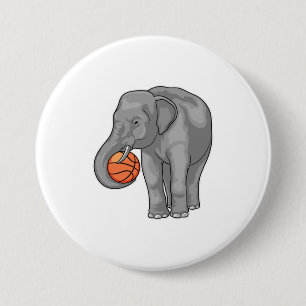 Chapa Redonda De 7 Cm Elephant Baloncesto