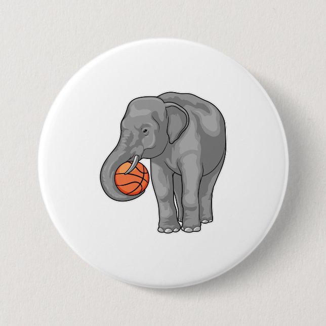 Chapa Redonda De 7 Cm Elephant Baloncesto (Anverso)