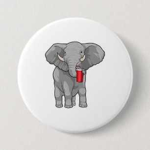 Chapa Redonda De 7 Cm Elephant Beber mug