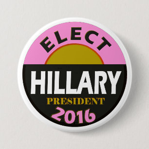 Chapa Redonda De 7 Cm Elija a Hillary 2016