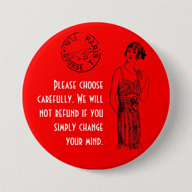 Chapa Redonda De 7 Cm Elija cuidadosamente 3" (Anverso)