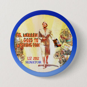 Chapa Redonda De 7 Cm Elizabeth Warren 2012