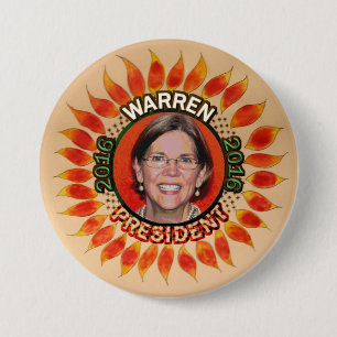 Chapa Redonda De 7 Cm Elizabeth Warren para el presidente 2016