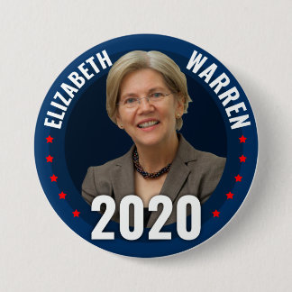 Chapa Redonda De 7 Cm Elizabeth Warren para presidente 2020