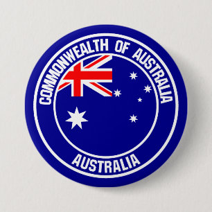 Chapa Redonda De 7 Cm Emblema de Australia redonda
