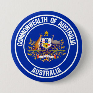 Chapa Redonda De 7 Cm Emblema de Australia redonda