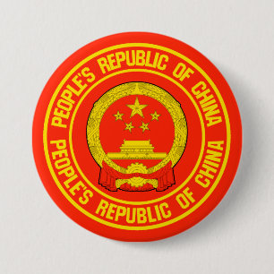 Chapa Redonda De 7 Cm Emblema de China redonda