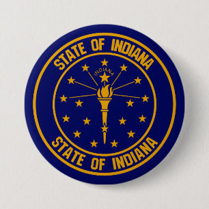 Chapa Redonda De 7 Cm Emblema de Indiana Round