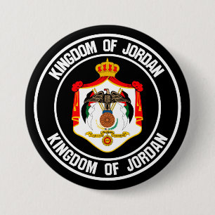 Chapa Redonda De 7 Cm Emblema de Jordania redonda