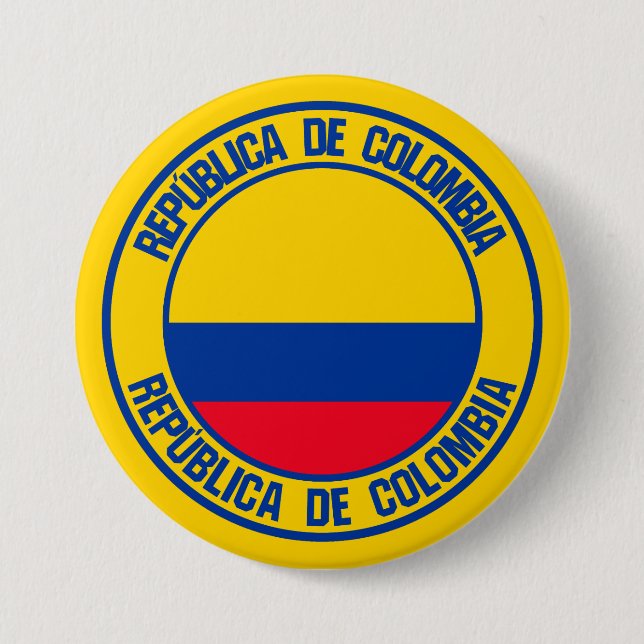 Chapa Redonda De 7 Cm Emblema de la Ronda Colombia (Anverso)