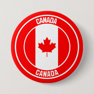 Chapa Redonda De 7 Cm Emblema de la Ronda de Canadá