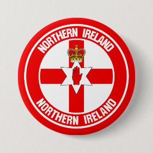 Chapa Redonda De 7 Cm Emblema de la Ronda de Irlanda del Norte
