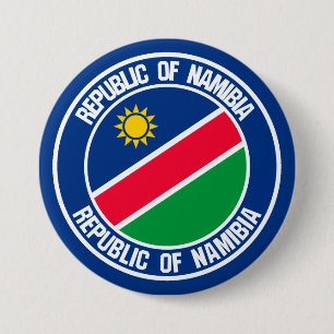 Chapa Redonda De 7 Cm Emblema de la Ronda de Namibia