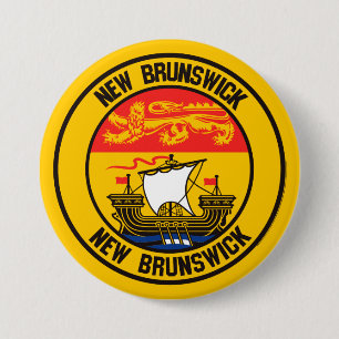 Chapa Redonda De 7 Cm Emblema de la ronda de New Brunswick