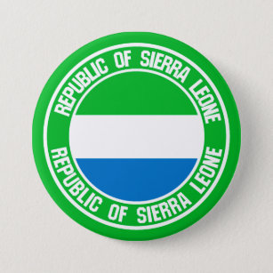 Chapa Redonda De 7 Cm Emblema de la Ronda de Sierra Leona