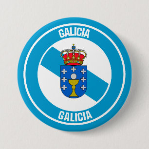 Chapa Redonda De 7 Cm Emblema de la Ronda Galicia