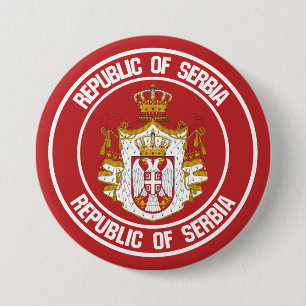 Chapa Redonda De 7 Cm Emblema de la Ronda Serbia