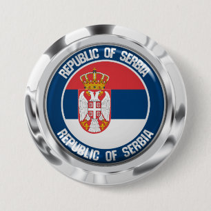 Chapa Redonda De 7 Cm Emblema de la Ronda Serbia