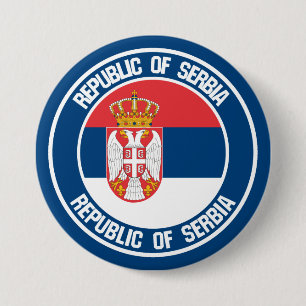 Chapa Redonda De 7 Cm Emblema de la Ronda Serbia