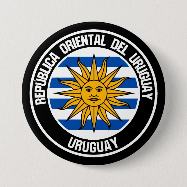 Chapa Redonda De 7 Cm Emblema de la Ronda Uruguay (Anverso)
