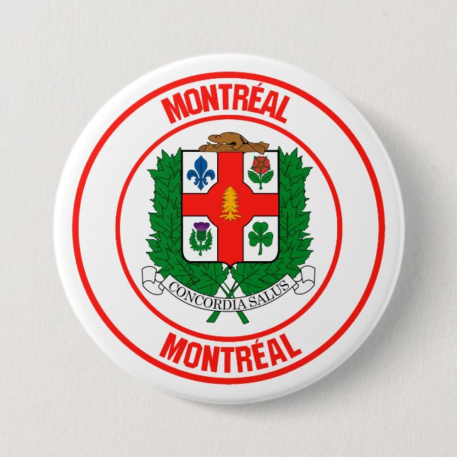 Chapa Redonda De 7 Cm Emblema de Ronda de Montreal (Anverso)